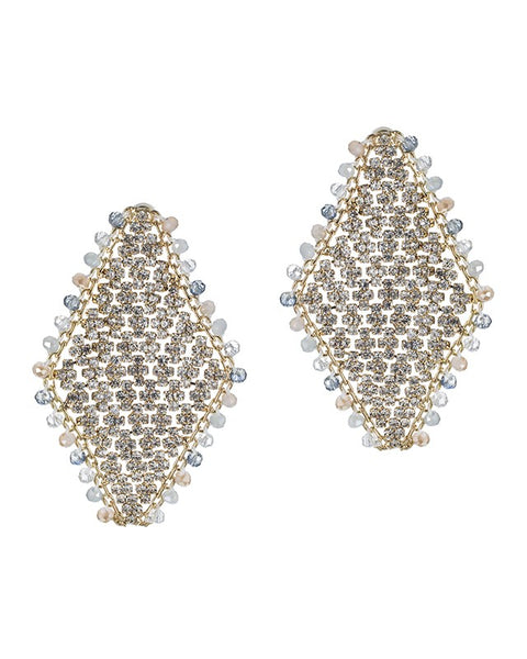 Diamond Shape Crystal Earrings