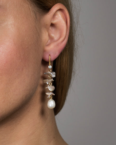 White Shell Dangle Earrings