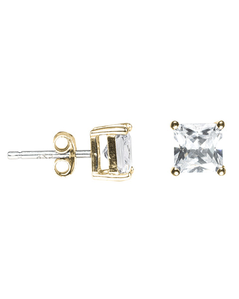 Princess Cut Stud Earrings