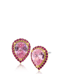 Pink Pear Stud Earring s