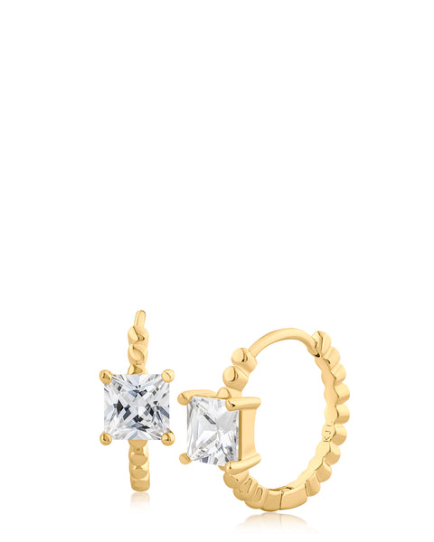 Princess CZ Hoop Earrings