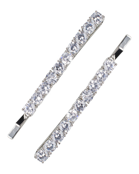 Round CZ Hair Pins