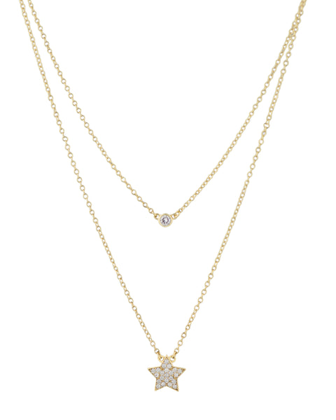 Double Layer Star Charm Necklace