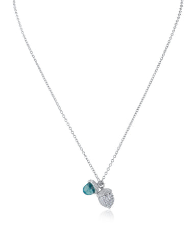 Double Acorn Pendant Necklace