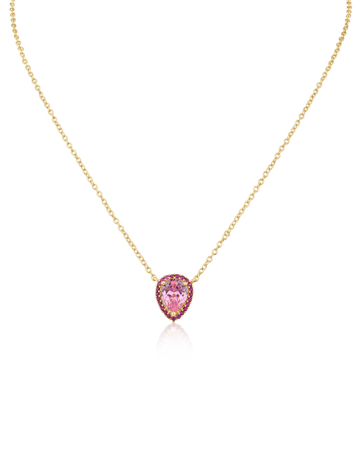 Pink Pear CZ Pendant