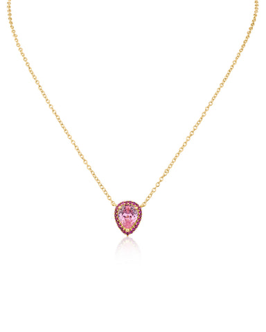 Pink Pear CZ Pendant