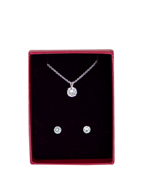 Round CZ Stud and Pendant Gift Box