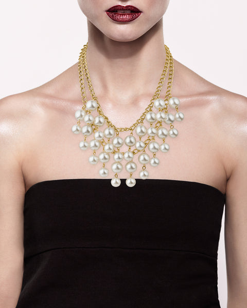 Double Chain and Pearl Necklace