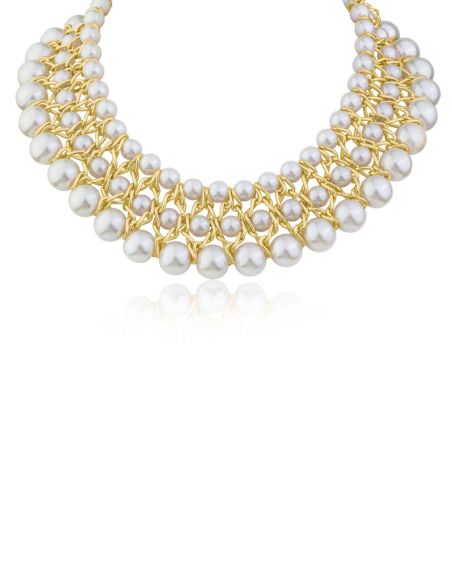 Triple Row Pearl Necklace