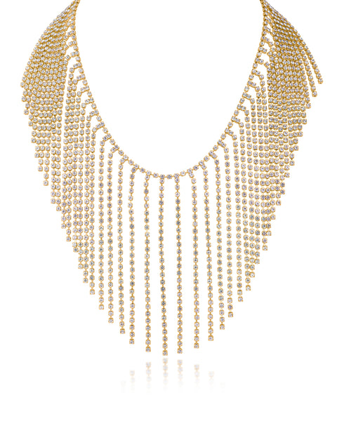 Crystal Fringe Statement Necklace