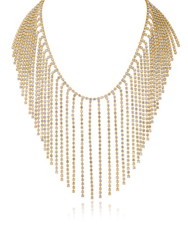 Crystal Fringe Statement Necklace