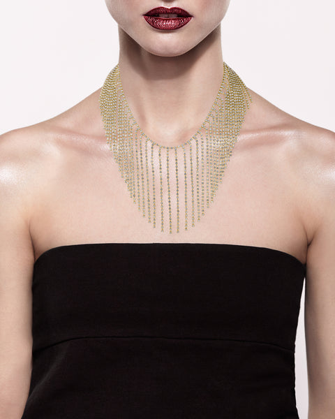 Crystal Fringe Statement Necklace