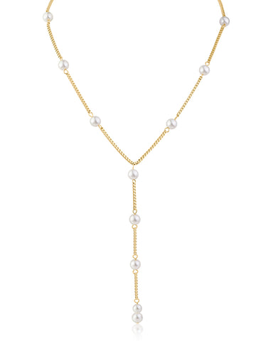 Pearl and Chain Y-necklace