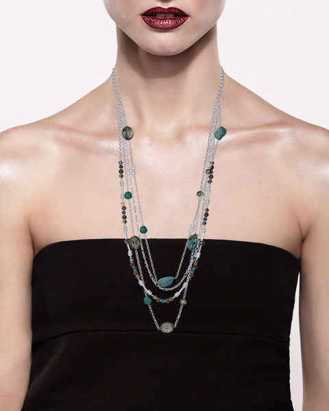 Layered Multi Stone Necklace