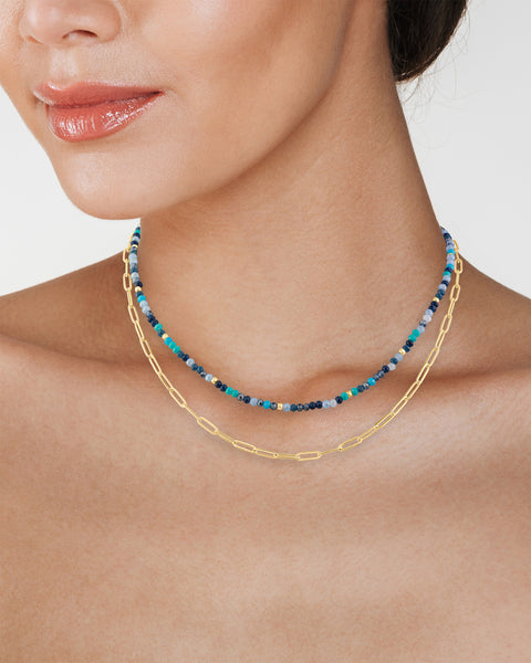 Chain and Beaded Necklace