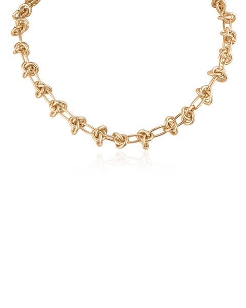 Gold Knot Link Chain Necklace