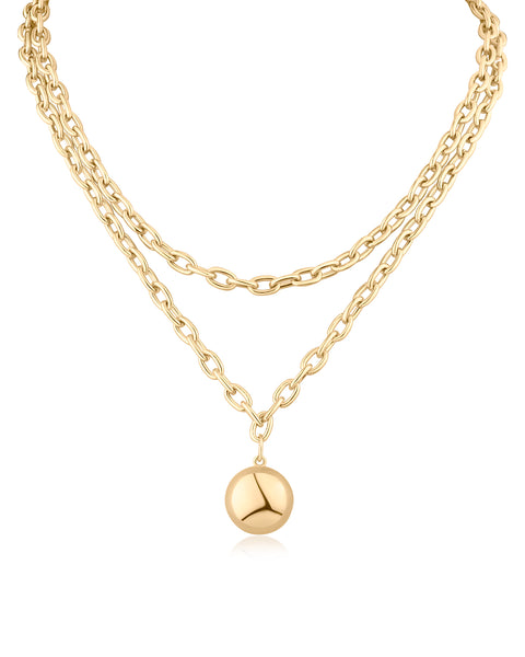Layered Chain Pendant Necklace
