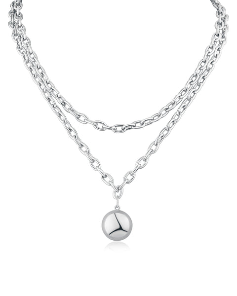 Layered Chain Pendant Necklace