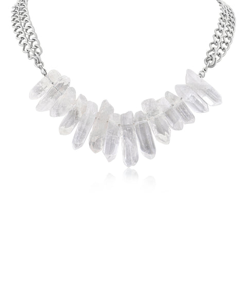 Natural Stone Spike Necklace