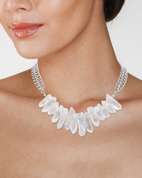 Natural Stone Spike Necklace