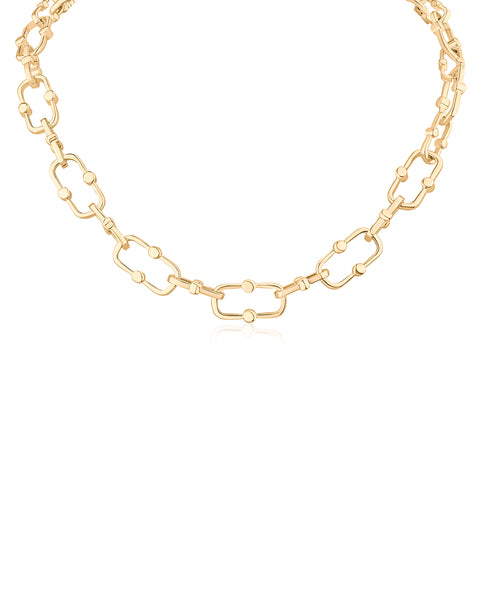 Gold Oval Link Chain Necklace