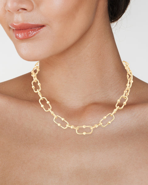 Gold Oval Link Chain Necklace