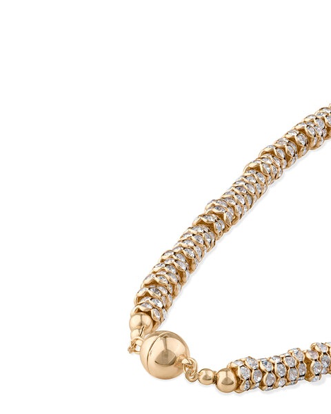 Crystal Rondelle Pearl Drop Pendant Necklace