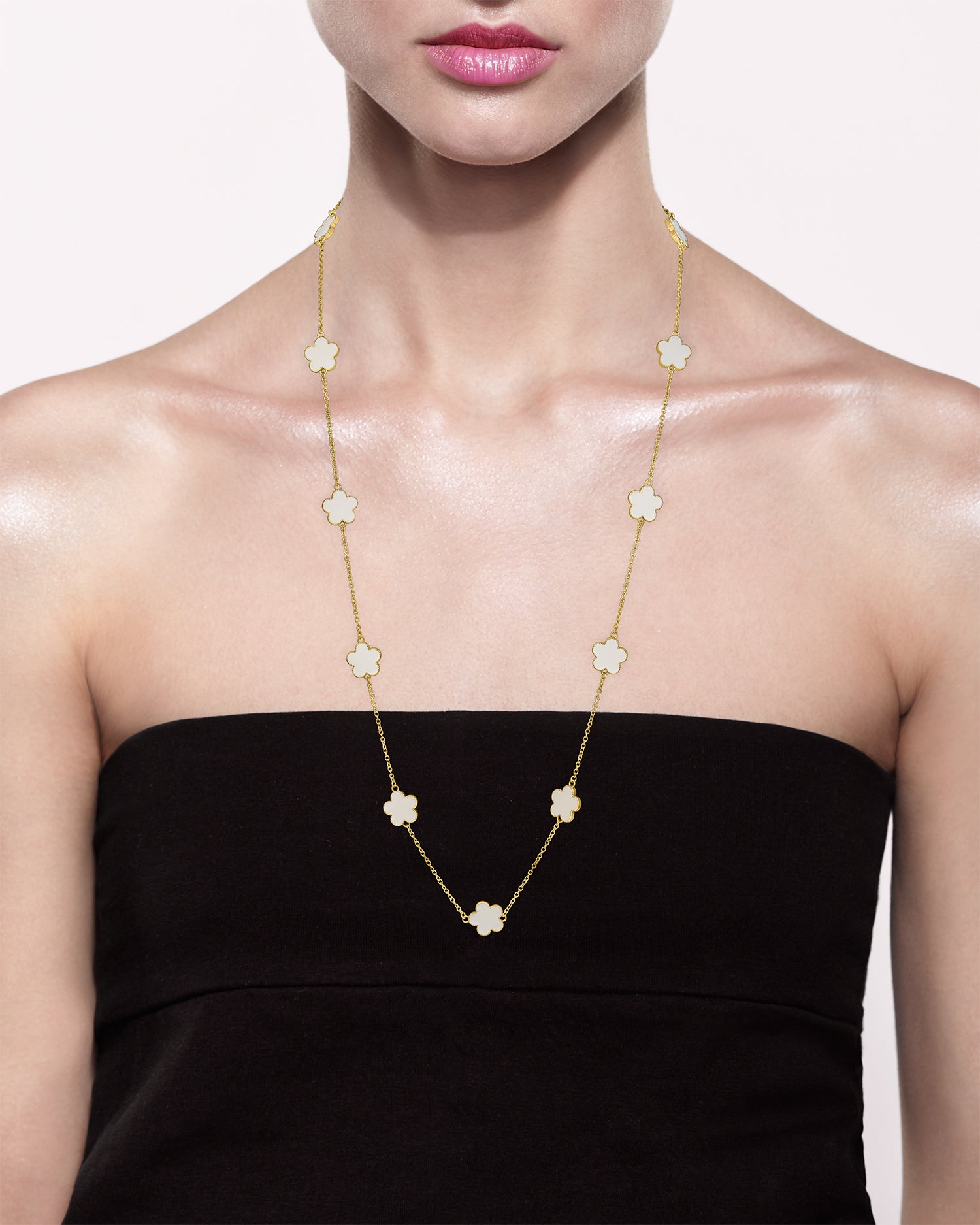 Enamel Clover Necklace – Jardin Jewelry