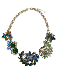 Floral Crystal Statement Necklace