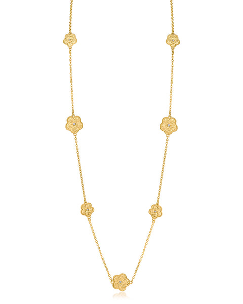 Floral Station Chain Necklace