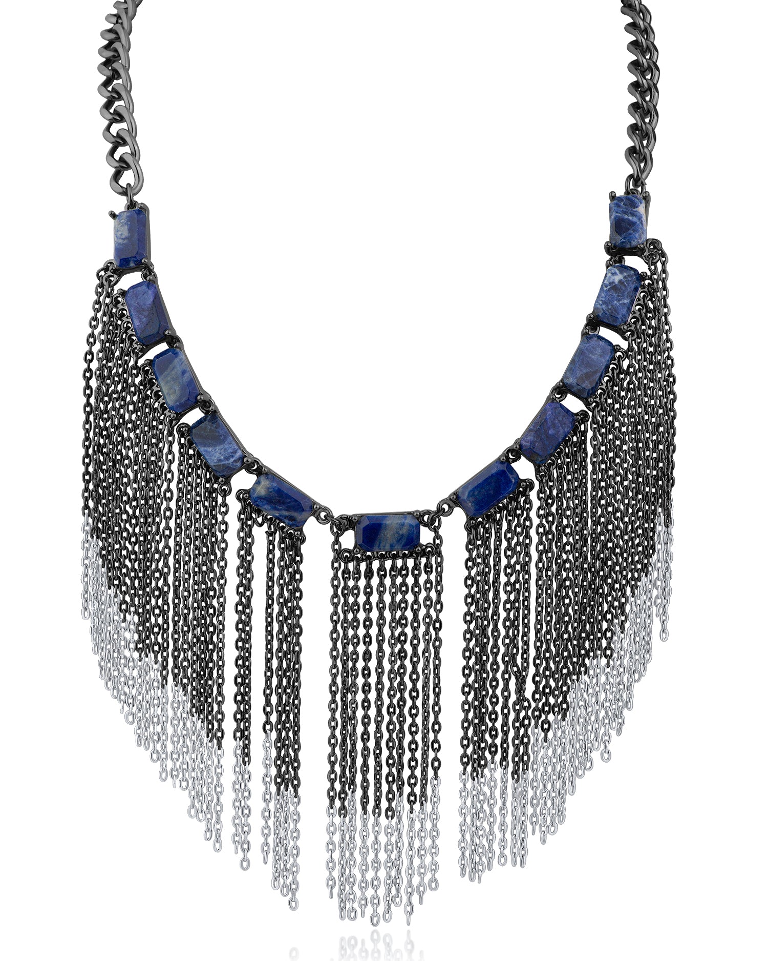 Sodalite fringe necklace