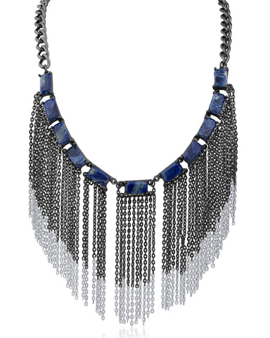 Sodalite fringe necklace