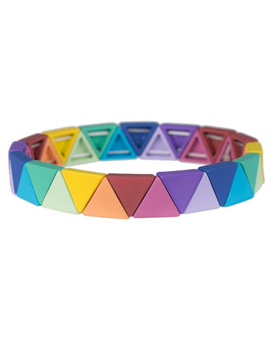 Rainbow Triangle Pattern Stretch Bracelets