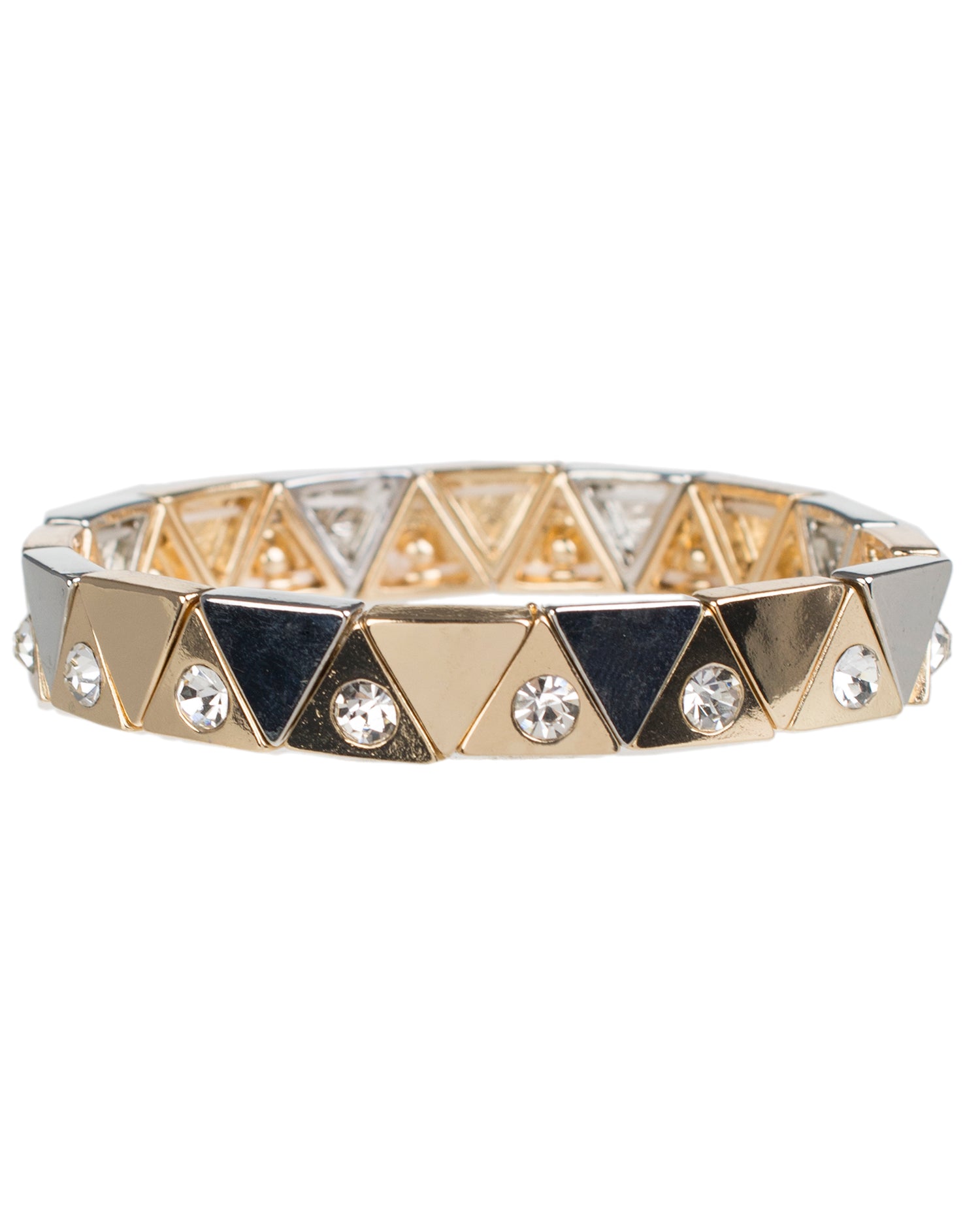 Metallic Triangle Pattern Stretch Bracelets
