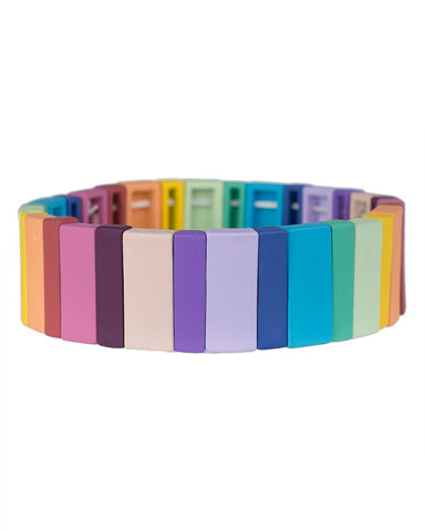 Rainbow Rectangle Stretch Bracelet
