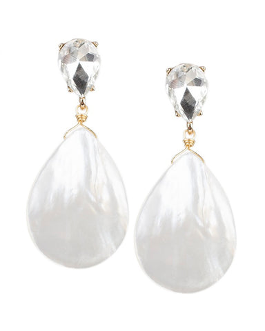 Mother of Pearl Pear Drop Earrings