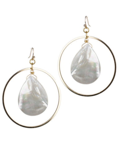 Round Drop Earrings with Pearl