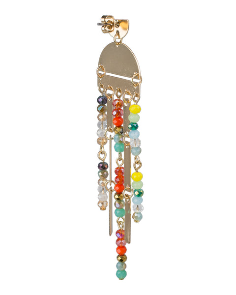 Rainbow Geometric Fringe Earrings
