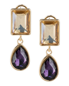 Champagne and Amethyst Double Drop Earrings