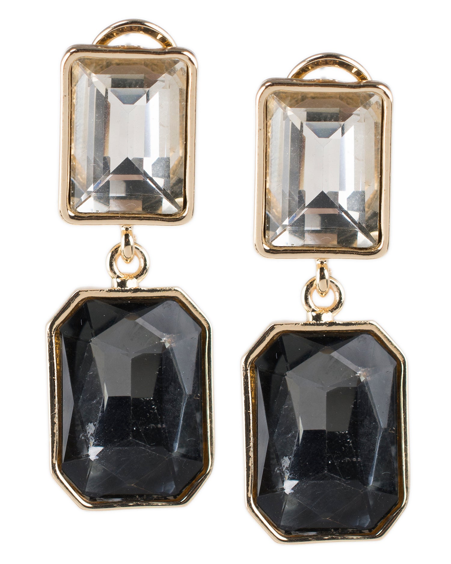 Champagne and Black Double Drop Earrings