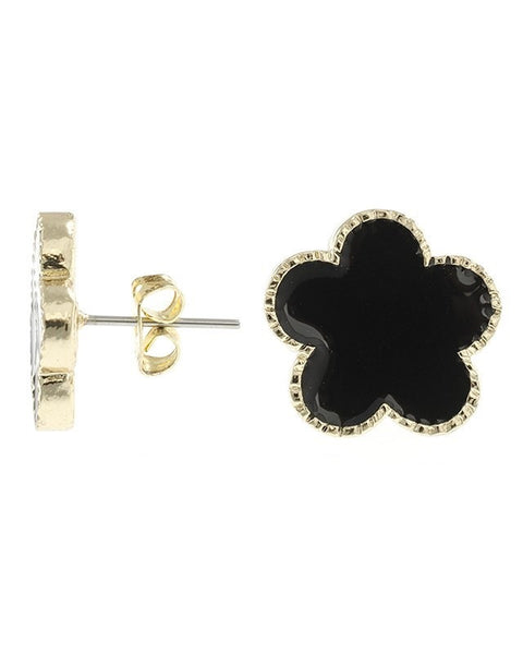 Black Enamel Clover Earrings – Jardin Jewelry
