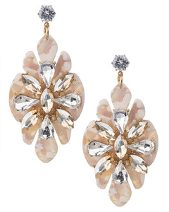 Champagne Resin Flower Earrings