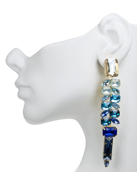 Blue Ombre Crystal Earrings