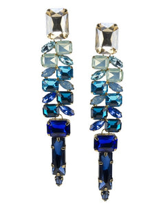 Blue Ombre Crystal Earrings