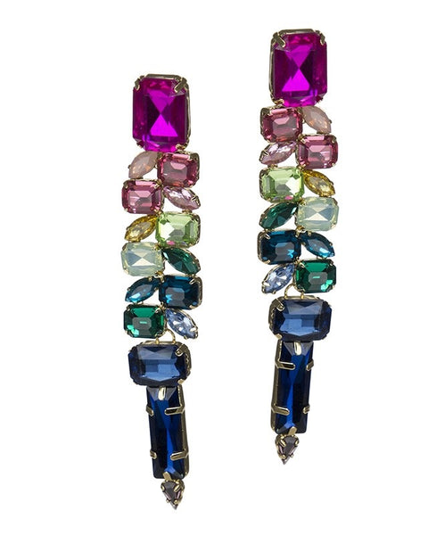 Rainbow Ombre Crystal Earrings