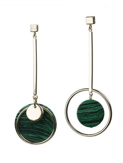 Mismatched Malachite Drop Earrings
