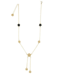 Enamel and Gold Plated Clover Necklace